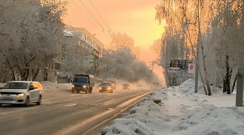 В Сибири из-за морозов остановился транспорт