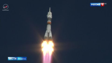Blastoff! Russian Air-force Space Cossack Escorts American and Japanese Test Pilots to ISS