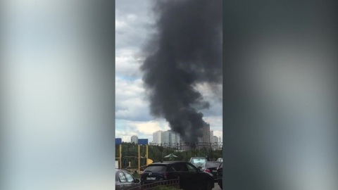 В Москве загорелось здание подразделения ДПС ГИБДД