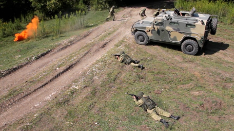 Практические действия разведчиков ЮВО и ВС Абхазии на горном полигоне «Цабал»