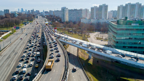 Пробки до девяти баллов ожидаются сегодня вечером в Москве