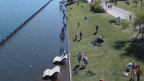 В Красноярске уровень воды в Енисее поднялся до отметки 4,3 м