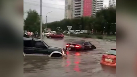 В Красноярске началась ликвидация последствий ливня