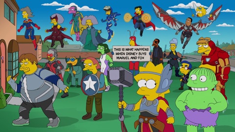 Симпсоны объединились с супергероями Marvel. Видео