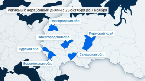 В восьми регионах России начались нерабочие дни из-за COVID-19