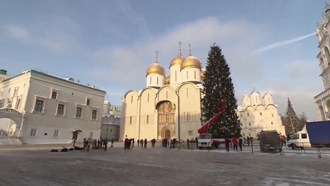Ель на Соборной площади украсили по мотивам сказки "Морозко"
