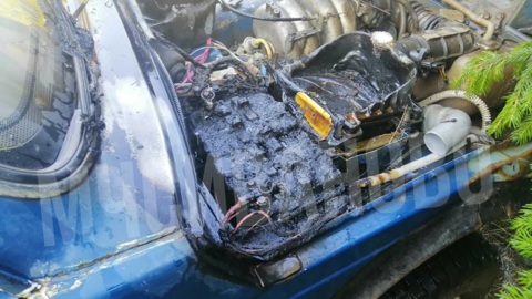 В Вичуге сгорел легковой автомобиль