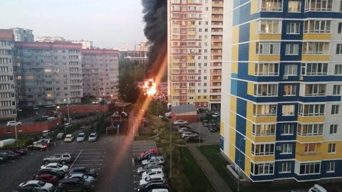 Сильный пожар произошел в центре Ижевска