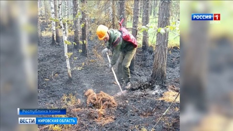 Кировские огнеборцы помогают коллегам в Коми тушить лес