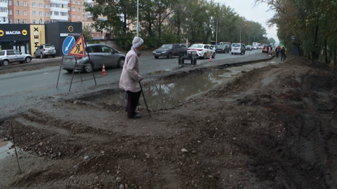 В Красноярске продолжаются работы на улице Волжская