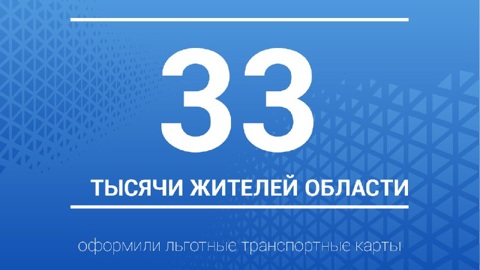 33 тысячи жителей области оформили транспортные карты