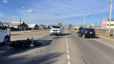 В Бурятии водитель "Харли Дэвидсон" с тяжелыми травмами госпитализирован после ДТП