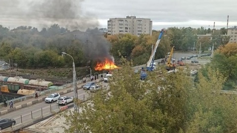 В Коврове загорелся Павловский мост