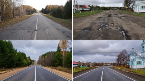 Трассу на границе с Кировской областью отремонтировали в Марий Эл