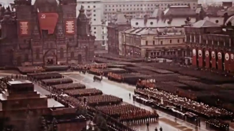 Первый Парад Победы на Красной площади, 1945 год (цветной, без звука)
