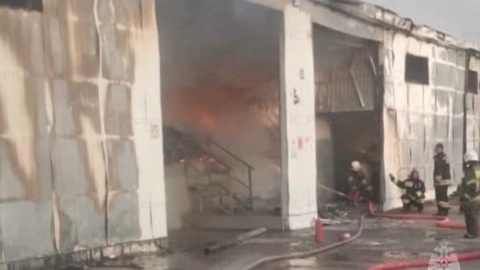 МЧС показало кадры крупного пожара на кубанском винзаводе