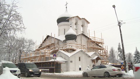 Полным ходом идёт реставрация церкви Николы со Усохи в Пскове