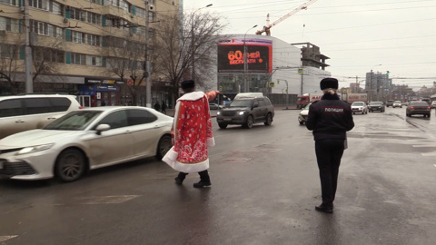 Причина остановки – Новый год: на дорогах Волгограда дежурят полицейские Деды Морозы