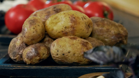 Печеный картофель с творожным сыром