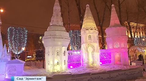 В саду "Эрмитаж" появился ледяной прототип большого Парка национальной истории