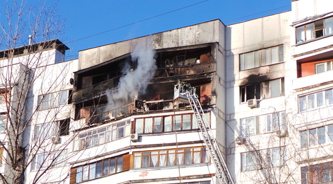 При пожаре на юго-востоке Москвы сгорели семь квартир