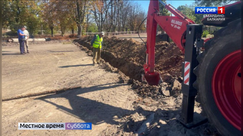 Бригада из КБР создает водопроводную сеть в селе Новософиевка
