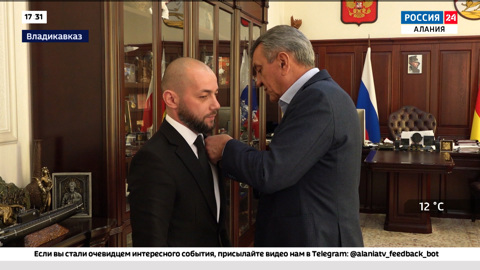 Участник специальной военной операции Станислав Дзгоев награждён медалью "За спасение погибавших"