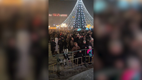 Как встретили Новый год забайкальцы на площади им. Ленина в Чите