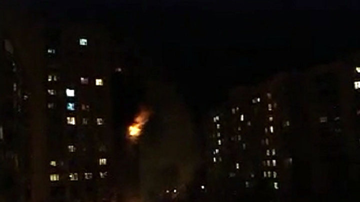 В харьковской 16-этажке произошел пожар с взрывом
