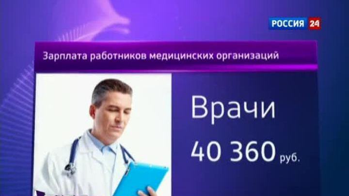 Средняя зарплата врача - 40 000 рублей