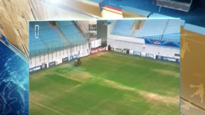 Газон на "Арене Химки" покрасили перед игрой с "Манчестер Сити"