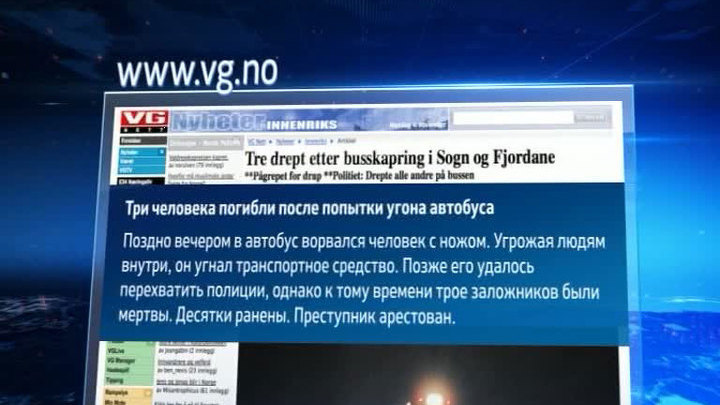 В Норвегии при попытке угона автобуса погибли три человека