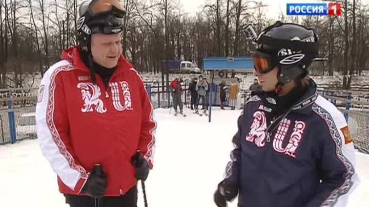 С горки на лыжах с Сергеем Капковым