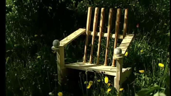 Мастер-класс. Дачный шезлонг из бейсбольных бит