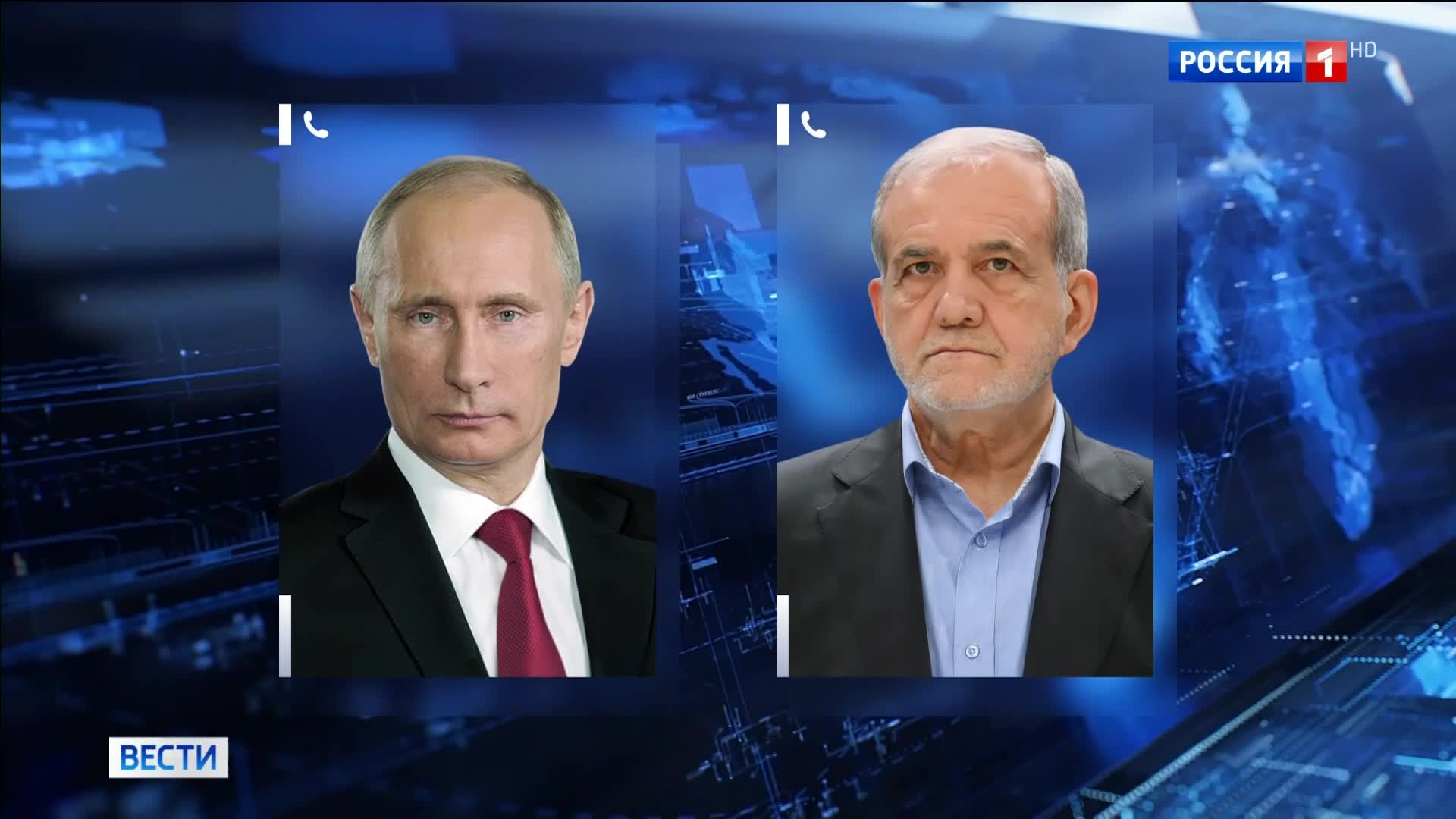 Путин и Пезешкиан обсудили мирное урегулирование на Ближнем Востоке.