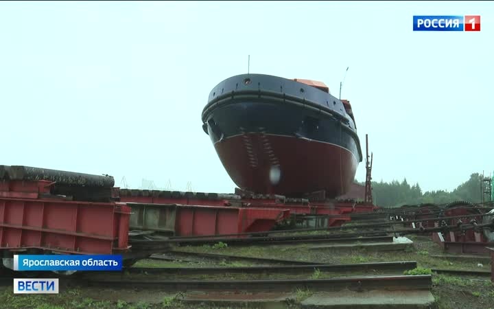 В Рыбинске спущен на воду ледокольный буксир "Нарвская застава" для работы на Неве
