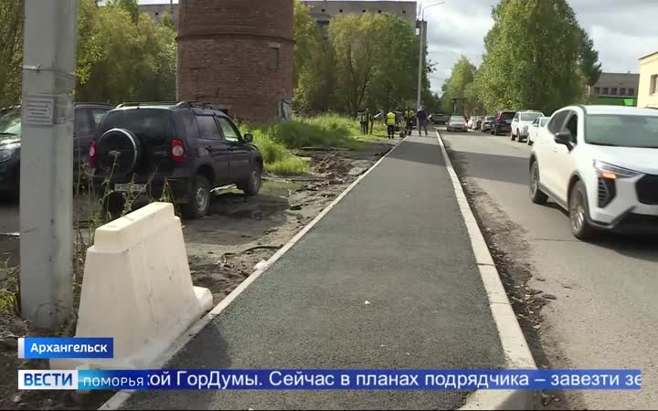В посёлке Талажского Авиагородка завершилось строительство нового тротуара