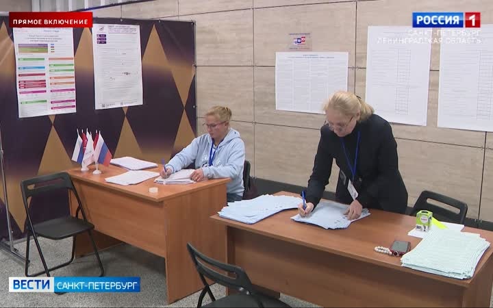 Как проходит голосование на одном из избирательных участков Петербурга