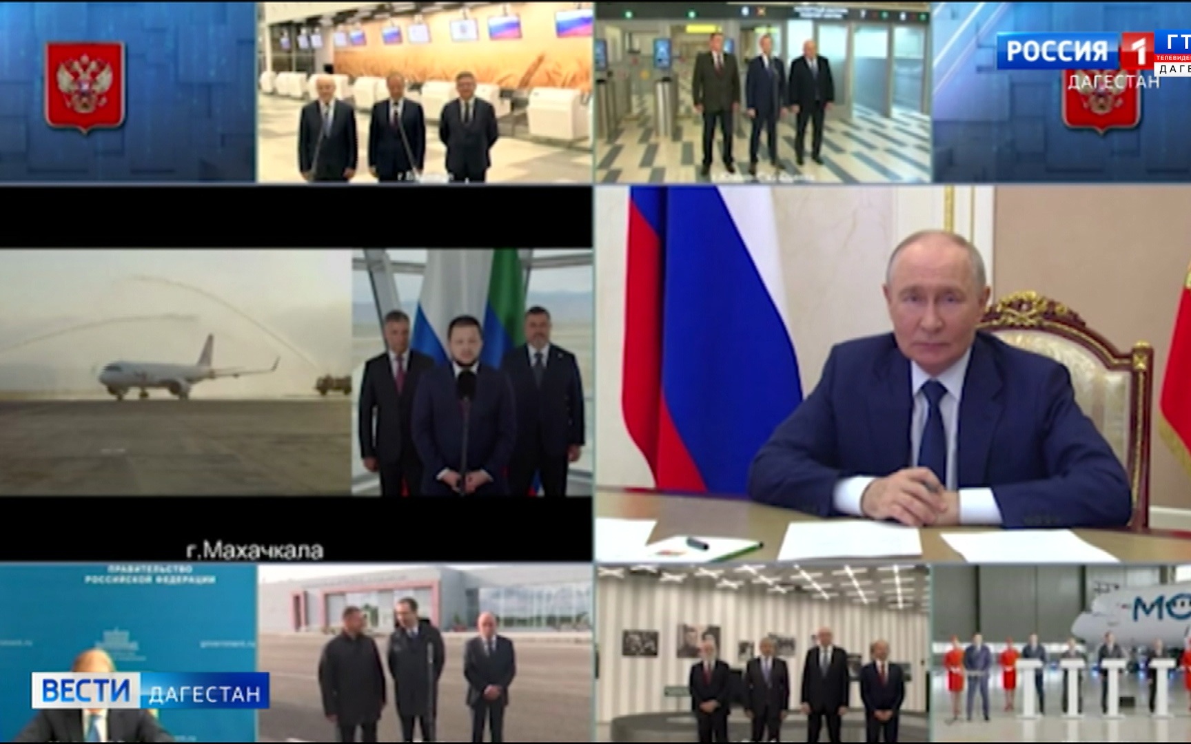 Владимир Путин в режиме ВКС принял участие в презентации новых объектов гражданской авиации