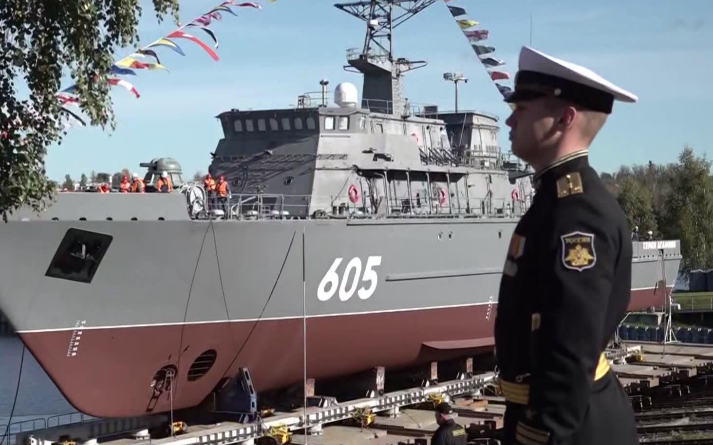 Спуск на воду тральщика "Семен Агафонов": новаторская технология и традиции судостроителей