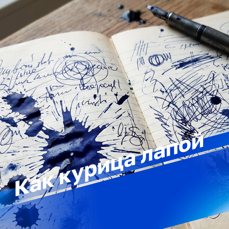 Как курица лапой