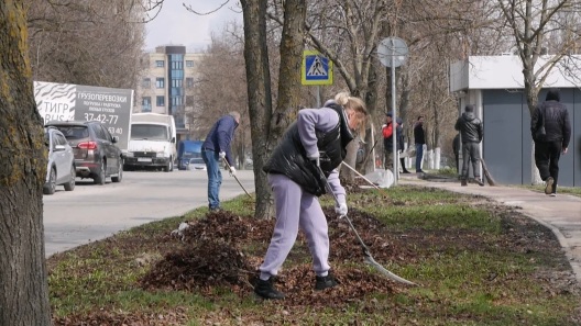 В Белгороде на уборку города вышли студенты и сотрудники департамента строительства и архитектуры