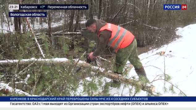 В Вологодской области устраняют последствия снегопада: без света десятки тысяч жителей