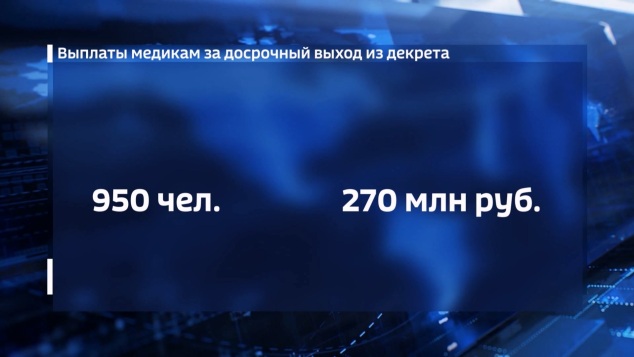 Почти 1000 белгородских медиков получили выплаты за досрочный выход из декрета