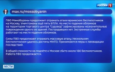 Массированная атака беспилотников на Москву: сбито более 180 БПЛА, повреждены объекты в столице.