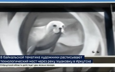 В байкальской тематике художники расписывают технологический мост через реку Ушаковку в Иркутске