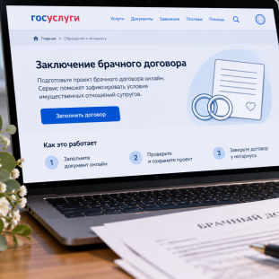Проект брачного договора на "Госуслугах" - тренажёр