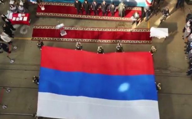 Спуск на воду корвета "Грозный" в Комсомольске-на-Амуре