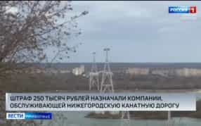 Компанию, обслуживающую нижегородскую канатную дорогу, оштрафовали на 250 тысяч рублей